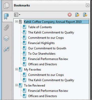 Image result for Adobe Acrobat Bookmarks