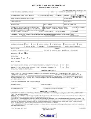 Navy Child And Youth Program Registration Form - Fill and Sign ...