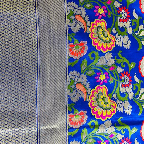 Banarasi Kimkhaab Dupatta with woven Jari - Blue – Phulari
