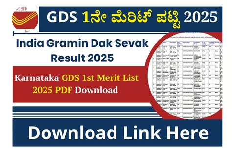 India Post GDS Merit List 2025(OUT): 1st ಮೆರಿಟ್ ಪಟ್ಟಿ ಬಿಡುಗಡೆ; ಡೈರೆಕ್ಟ್ ...