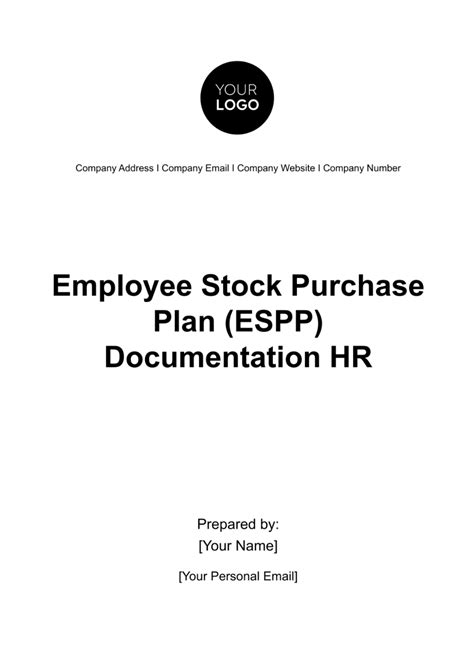 Employee Stock Purchase Plan (ESPP) Documentation HR Template - Edit ...