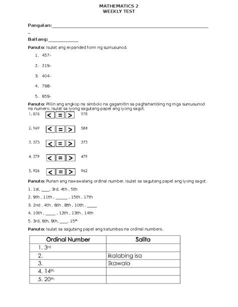 Image result for Weekly Test Maths