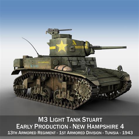 3D M3 Light Tank Stuart - TurboSquid 1202990