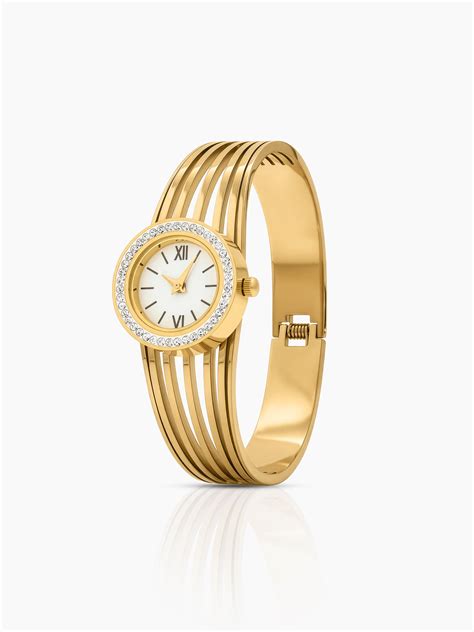 Buy Corlina 18K Gold Plated Women's Watch Bracelet - Women's Solid ...