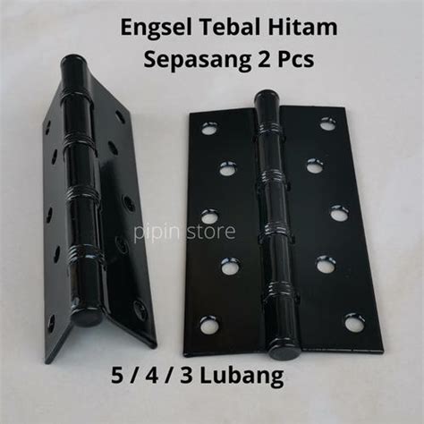 Jual Engsel Pintu Hitam 5 Inch Tebal 1 Set Minimalis Engsel Pintu Kayu ...