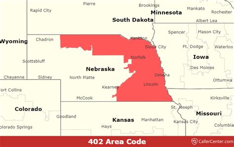 Image result for Area Code 402 Location Map