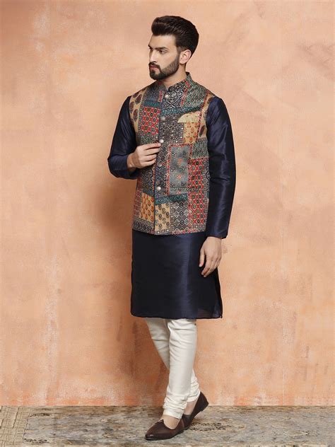 Kisah Men Multi Kurta Jacket Set - Kisah