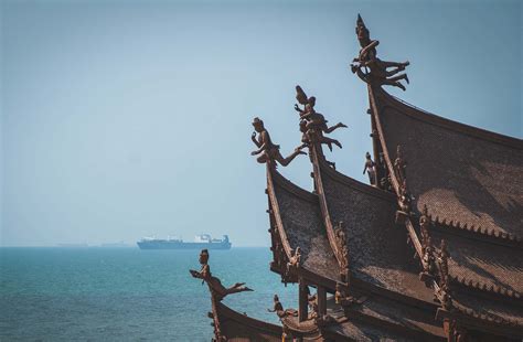 Download Sanctuary Of Truth Roofs Facing The Blue Ocean Wallpaper ...