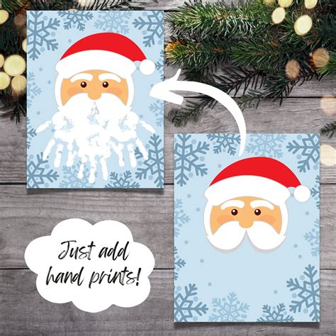 Christmas Handprint Craft | Handprint Santa Claus Beard | Winter ...