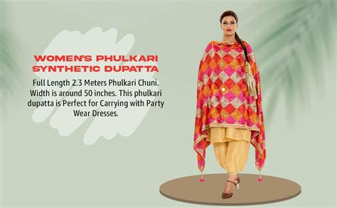 The Home Factory Women's Phulkari Synthetic Dupatta (THF308_Multicolor ...