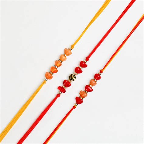 Threads Of Trust Rakhi Set Of 3 Online - Premium Gift Hamper | Nestasia