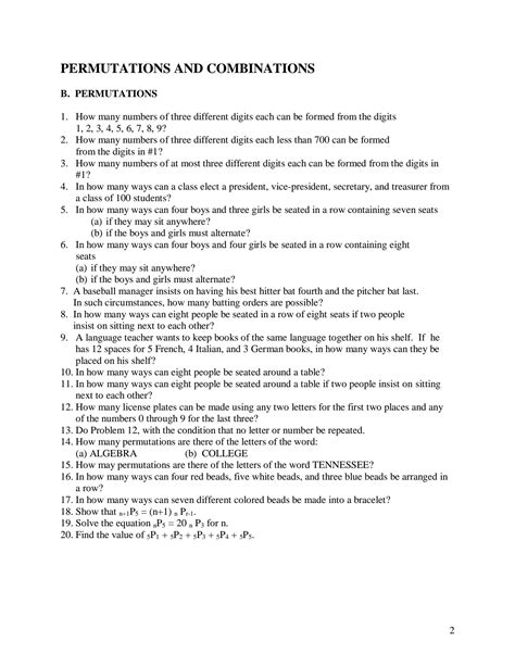 Image result for Math Problems with Combinations and Permutations