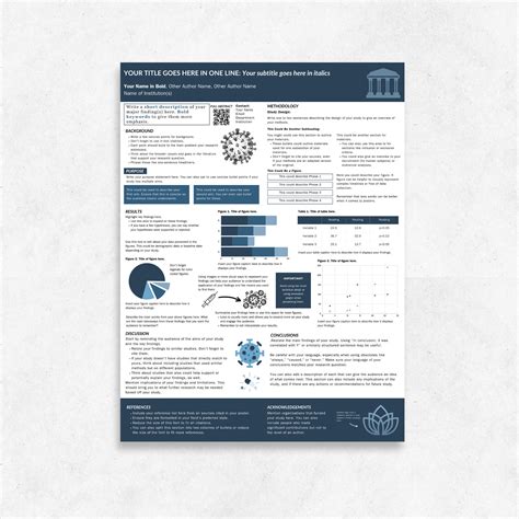 Dark Blue Academic Poster Template A0, Powerpoint Template for Scientific Conference, Research ...