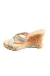 Buy Silver Braided Criss Cross Woven Wedges by Cinderella By Heena ...