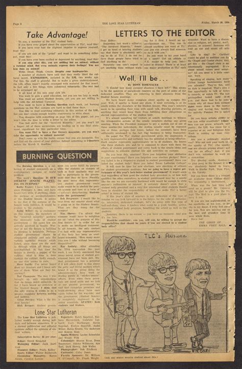 Lone Star Lutheran (Seguin, Tex.), Vol. 45, No. 18, Ed. 1 Friday, March ...