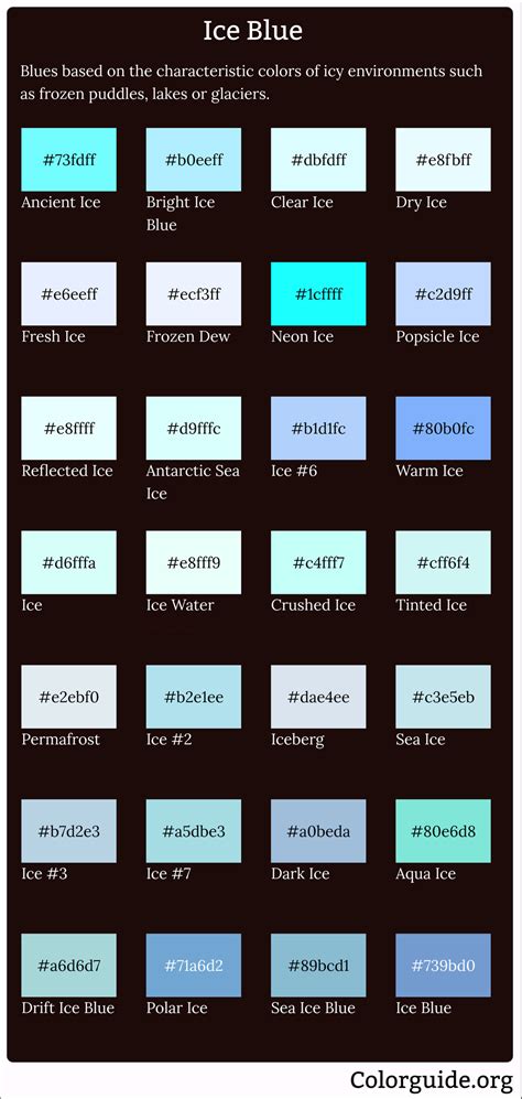 30 Types of Ice Blue - Colorguide.org