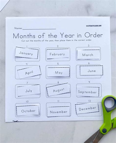 Months of the Year Worksheets - 5 Free Printables - Literacy Learn ...