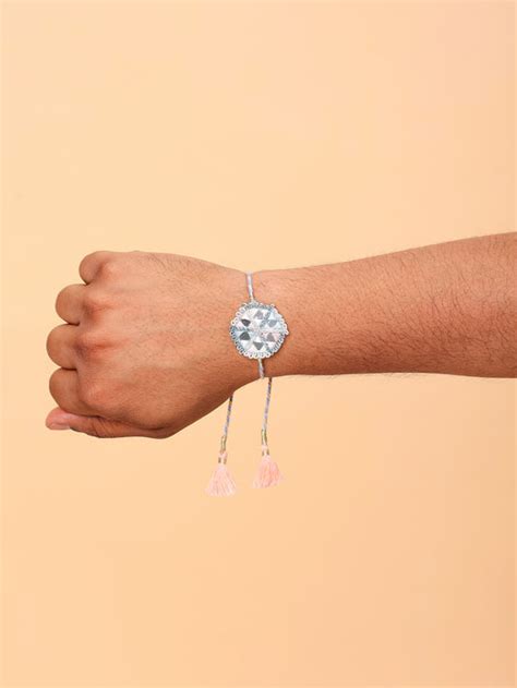 Pastel Mirror Bhai Rakhi | Handmade Designer Rakhi at Tonoto – TONOTO