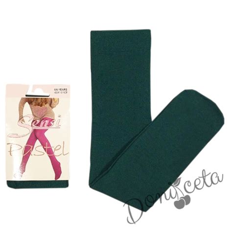 Детски чорапогащник 180D в зелено | РАЗМЕР: 86-92 /18-24 м/ | МАТЕРИЯ ...