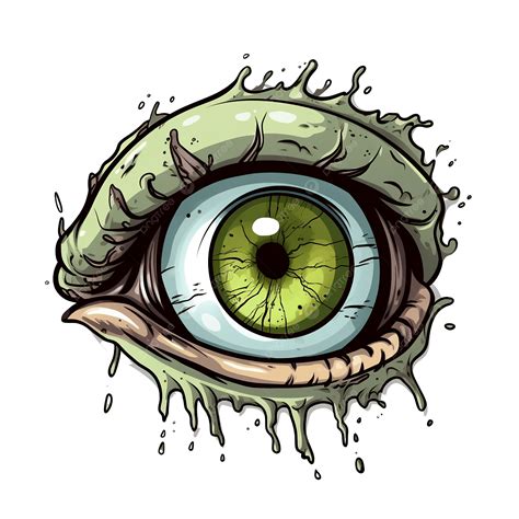 Zombie Eyes Close Up Lenzen Gekleurd 1 Dag White Zombie Zwart/wit