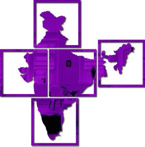 Chote Mote Seller 25 inch India Map purple Mirror sticker acrylic ...