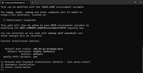 Rust Install 的图像结果