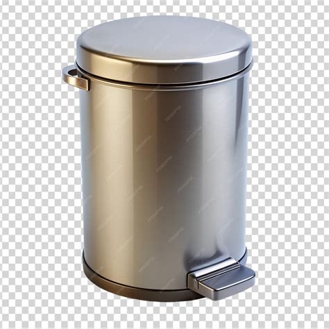 Premium PSD | A silver trash can on transparent background