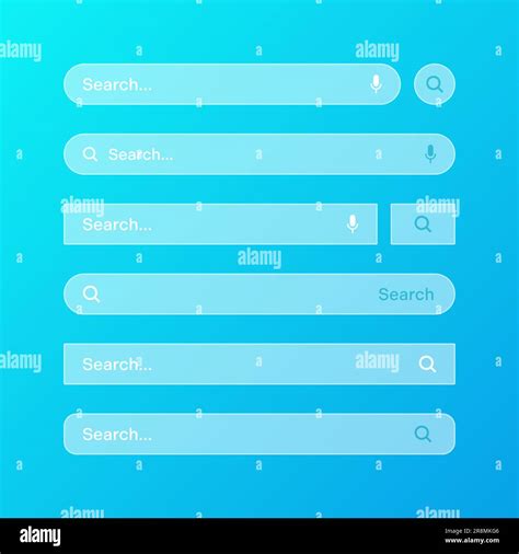 Various transparent search bar templates. Internet browser engine with ...