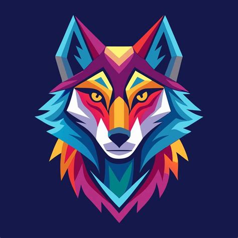 Wolf vector colorful logo icon design | Premium AI-generated vector