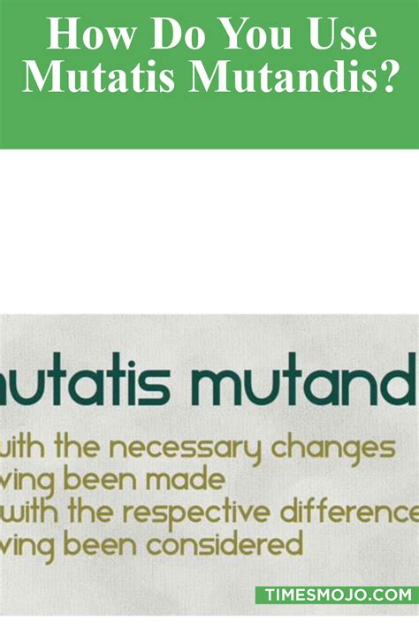 How do you use mutatis mutandis? - TimesMojo