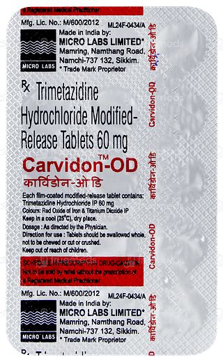 Carvidon Od 60 Mg Tablet Mr 15 - Uses, Side Effects, Dosage, Price ...