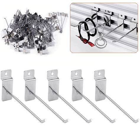 Buy tonchean 100 PCS Slatwall Hooks 10 Inch Heavy Duty Panel Display ...