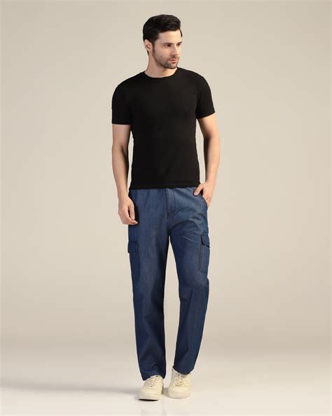 Buy TAGDO® Men's Straight Fit Cotton Cargo Jeans Pant For Men-2040 | tagdo