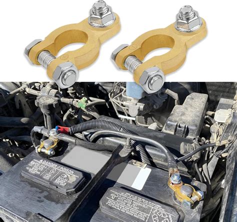 Amazon.com: 2PCS Brass Battery Terminal Connectors, Battery Cable Ends, Top Post Battery ...