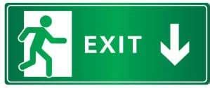 PVC Waterproof Sticker|Exit Down Arrow symbolsignage|Size: 320mm X ...