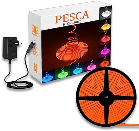 Buy PESCA 12V Adaptor LED Neon Strip Rope Lights,Flat Silicone Neon ...