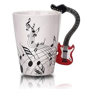 Buy 12.9 Oz Guitar Mug Music Note Coffee Mug Ceramic Guitar Music Cup ...