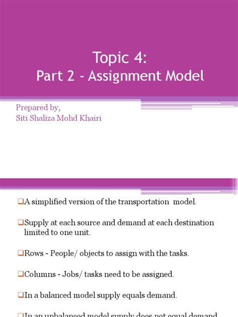 Image result for Assignment Model in Decision Science Example