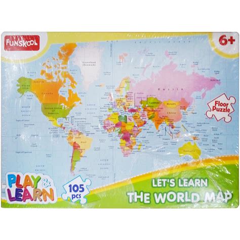Buy Funskool World Map Puzzle - Floor, 105 Pieces Carton Online at Low ...