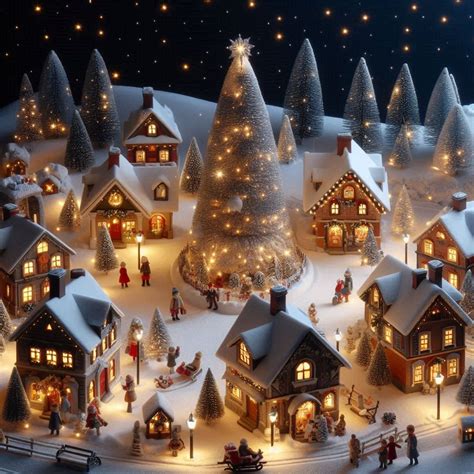 Snowy Christmas Village Decor Enchanting Holiday Village Scenes New ...