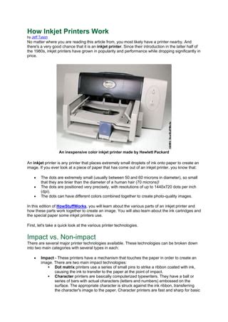 Image result for How Inkjet Printers Work Animation