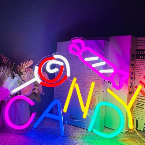 Buy Candy Neon Sign for Candy Shop Wall Decor Business LED Sign ...