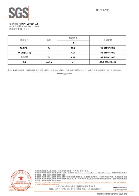 SGS检测报告_证书_资质荣誉_四川创信联丰化工集团有限公司