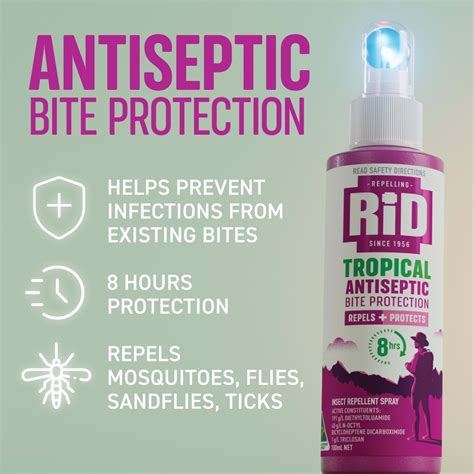 RID Tropical Antiseptic Bite Protection Insect Repellent Spray 100ml - Kmart NZ