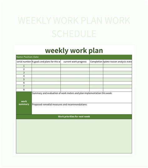 Image result for Weekly Work Schedule Template Free Excel