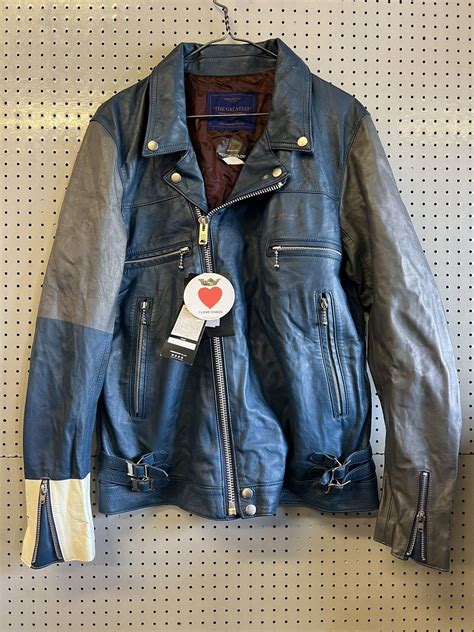 Undercover Undercover Psycho Color Blue Leather Jacket Painted Japan ...