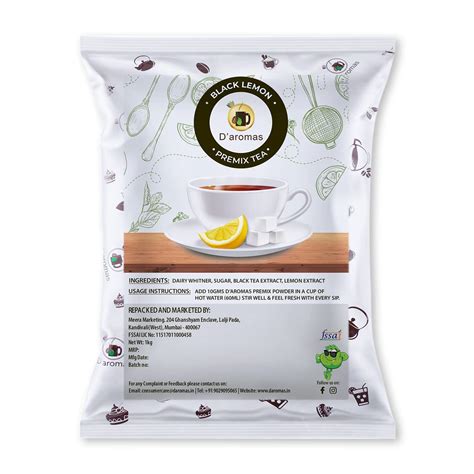D'aromas Black Lemon Premix Tea Powder 500g, Instant Premix Tea Powder ...