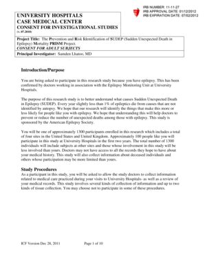 Fillable Online prism case Adult Consent Form - prism - Case Western ...