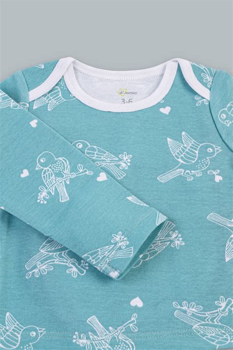Full Sleeve PJ Set Tshirt super soft for babies sparrow - Teal – Kaarpas