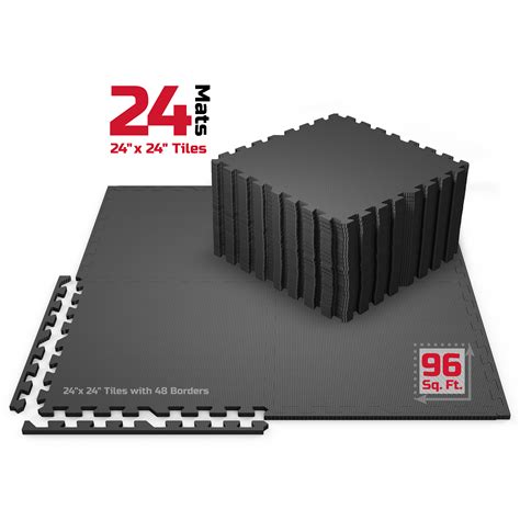 Stalwart Interlocking EVA Foam Mat Floor Tiles, 24 Sq Ft, 6 Pieces ...